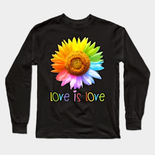 Love is love love daisy lgbt rainbow gay lesbian Long Sleeve T-Shirt